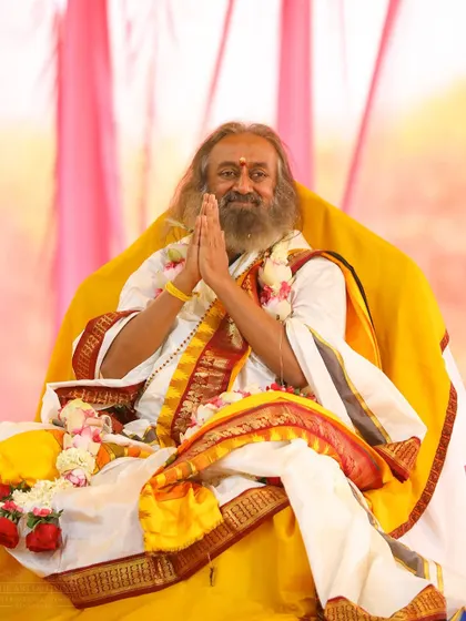 A moment of prayerful gratitude during the Shat Chandi Homa. The nine days of Navratri are a journey of purification and celebration, culminating in these powerful ceremonies.