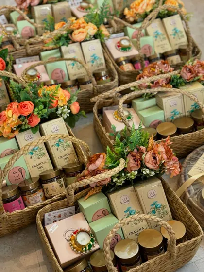 More of our beautiful baskets, assembled and waiting for dispatch. We can handle large orders while ensuring every single hamper is perfect.