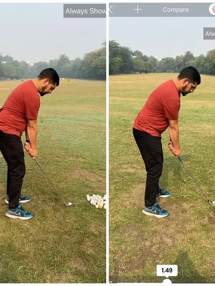 An in-person lesson with an online student from Kashmir. The before and after shows the immediate improvement in his setup and posture.