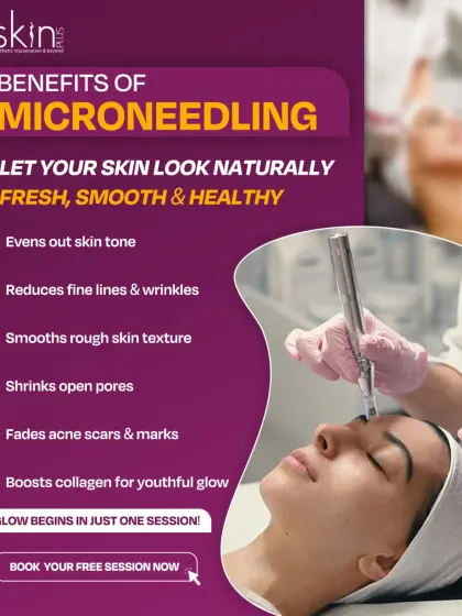 Discover the power of microneedling. This infographic highlights the many benefits of this collagen-boosting treatment, from reducing fine lines and acne scars to shrinking pores for a smoother, healthier complexion.