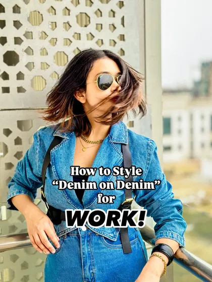 Let's make 'denim on denim' work for the office. I love reimagining workwear to be both powerful and stylish. A dark wash denim, a structured jacket, and the right accessories can create a chic and professional look that still shows off your personality.