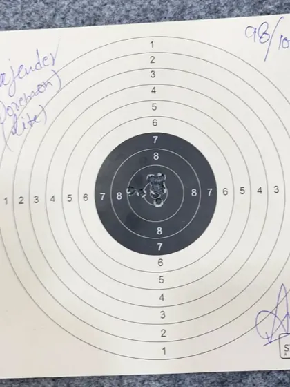 A solid 98/100 score from our student Gajender. Every point counts in competitive shooting, and scores like this are a great foundation to build upon.