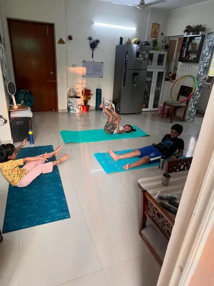 Kids practicing various core and flexibility exercises. My classes are dynamic and keep children engaged from start to finish.