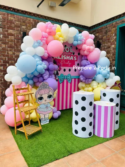 Dive into the world of LOL Surprise with these colorful and detailed setups. I use themed plinths, welcome signs, and lots of patterns to create a party that's full of surprises.