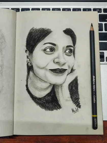 Another charcoal study from my sketchbook. I focused on capturing a thoughtful, candid moment, using deep shadows to create contrast and emotion.