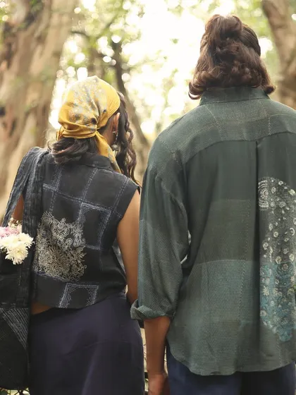 A look at our Festive Edit '24, a collection that blends heritage with versatile style. We've reimagined vintage South Indian motifs on contemporary silhouettes like shirts and vests, handcrafted with fine natural fabrics and archival woodblocks.