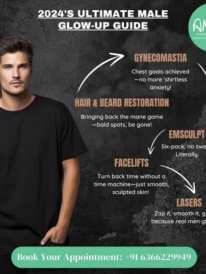 We provide a comprehensive suite of aesthetic solutions specifically for men. From treating gynecomastia and restoring hair to non-surgical facelifts and Emsculpt muscle toning, our treatments are designed to enhance masculine features with precision and subtlety.