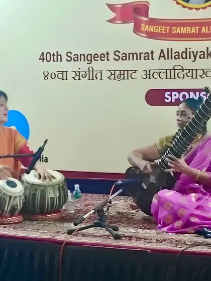 A photo from a performance with the wonderful musician Manju Mehta ji. I was shocked and saddened by her passing. Her dedication to music and her warm, gracious nature left a deep impact on me.