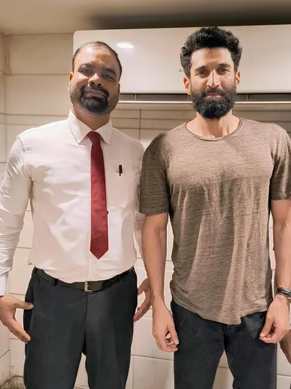 Another picture with Aditya Roy Kapoor. His love for our food is evident.