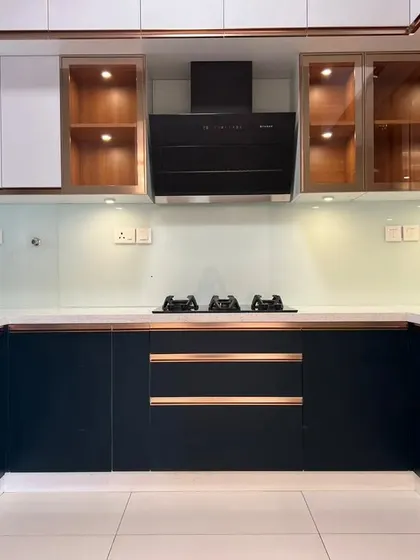 A duplicate of ID 94, providing another look at the striking and luxurious kitchen design.