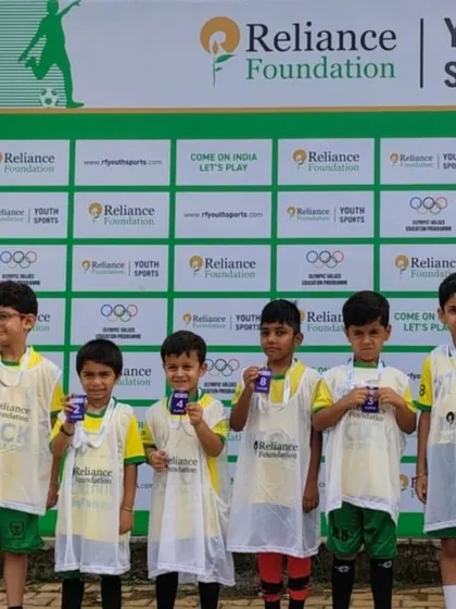 A proud moment for our U-7 team, showing off their participation medals at the Reliance Foundation Youth League. Every player gets a chance to shine.