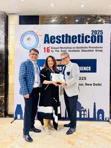 Receiving my certificate of appreciation for speaking and demonstrating at Aestheticon 2025.