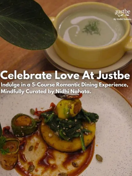 Celebrate love with a 5-course romantic dining experience, mindfully curated by me. This dish, featuring delicate zucchini rolls over a polenta cake, is just one example of the artful, wholesome food we create to make your evening special.