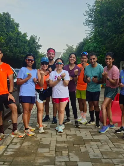 The energy of the tribe is contagious. This group is all smiles after putting in the work together. This is what our running community is all about.