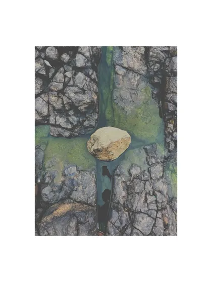 A pattern I found in nature. The way this rock sits in the cracked earth mirrors the cycles of life and the feeling of being held in place. I use observations like these to fuel my conceptual work.