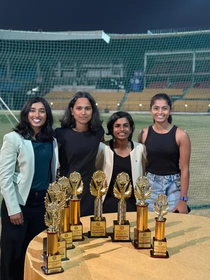 Our girls sweeping the KSCA awards. Vrinda, Shreyanka, Prathyusha, and Shreya being recognized for their outstanding performances for Karnataka.