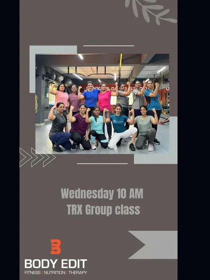 An announcement for our Wednesday 10 AM TRX group class. Join us to experience a unique and effective full-body workout.