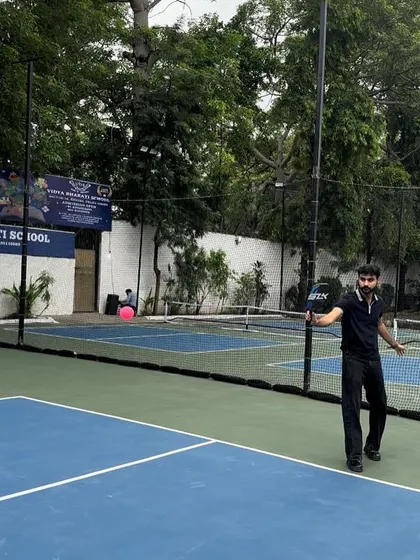 This is what it’s all about. A player on the court, focused on the next shot. Our new outdoor courts in Sector 15 are built for this exact moment of concentration and action.