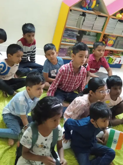 An engaged audience of young listeners during our "One Day One Story" reading session. They were captivated by the stories and the important messages they carried.