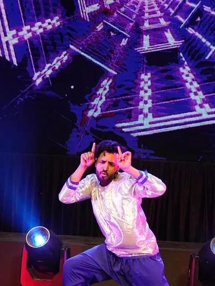 One of our dancers showcasing his expressions and filmy style during the Bollywood swag performance.