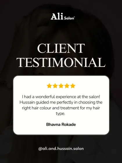 A testimonial from a client who appreciated my guidance in choosing the right hair color and treatment for her hair type. Personalization is key.