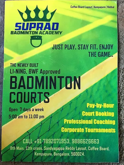A look at one of my promotional flyers. It clearly lists my offerings, from court bookings to corporate events, along with my contact details for easy booking.