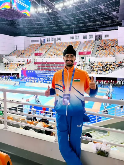 At the stadium for the Asian Championship in Hangzhou, China. The atmosphere of an international competition is electric.