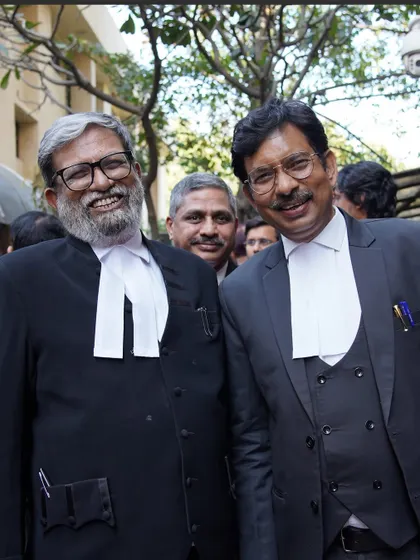 A cheerful moment captured with a fellow senior advocate. This campaign is about building bridges and fostering a positive, collaborative spirit across the entire bar.