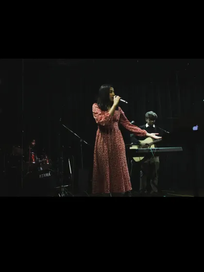 A full stage view from one of my shows. This gives you an idea of a simple band setup for a live concert.