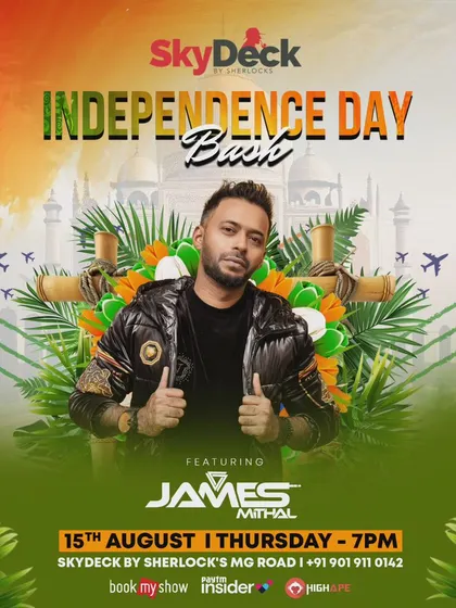 Another poster for an Independence Day Bash, this time at a rooftop venue. These events are always some of the most patriotic and high-energy parties of the year.