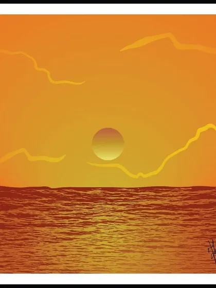 A warm, orange-hued sunset over the ocean. It's almost impossible to watch a sunset and not dream, and this digital painting is an attempt to capture that dreamy, hopeful feeling.