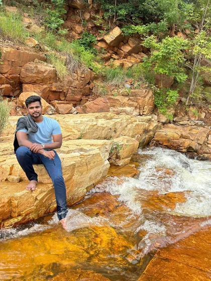Dipping my feet in the cool stream. These small natural spots are great for a refreshing stop.