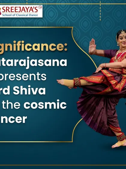 Dance pose of the day: Natarajasana. This pose represents Lord Shiva as the cosmic dancer and is iconic in Bharatanatyam.