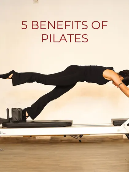 Here are 5 key benefits of Pilates. We'll start with the fact that it's a transformative practice for your entire body.
