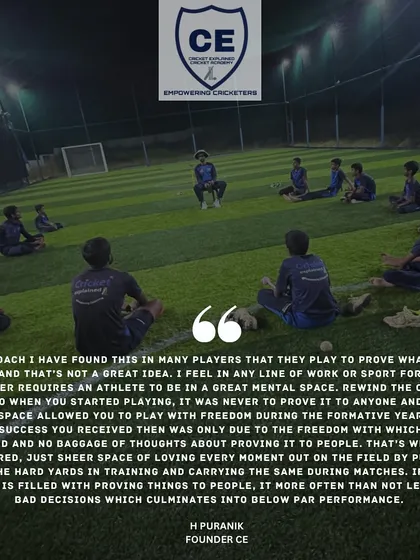 A player's mental space is crucial. When you play with freedom and love for the game, success follows. When you are busy trying to prove yourself, you make bad decisions. My goal is to help players find that freedom.
