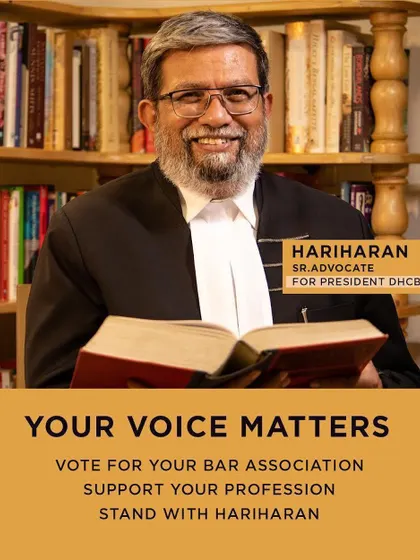 A campaign poster with a clear message: Your Voice Matters. This is a call to action, encouraging every member to vote, support our profession, and stand with me to make their voice heard in the bar association.