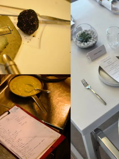 Another view of the prep list and truffle, emphasizing the planning and premium ingredients that go into my menus.