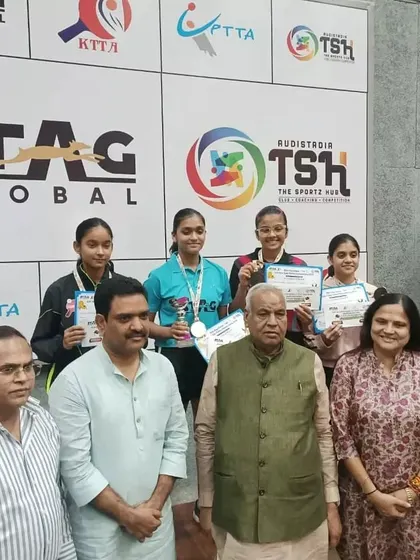 Our players on the podium at the UP State Championship in Kanpur. This includes Samriddhi Sharma, who at 13 years old, won her first UP State medal with a bronze in the U-15 category.
