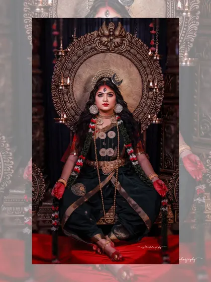 A series from my "Eyes of Divine" project, portraying Goddess Durga. I used elaborate sets, dramatic lighting with smoke and fire, and authentic styling to capture the power and grace of the deity. This video shows the final result after the on-set efforts.