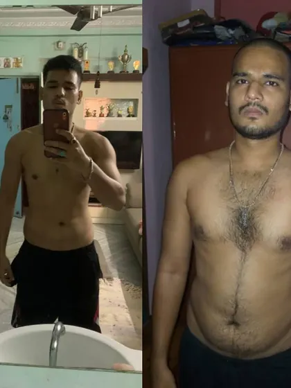 Another look at my client's 12-week transformation, highlighting the change in his torso and overall body composition. This is the result of consistent effort and trusting the process.