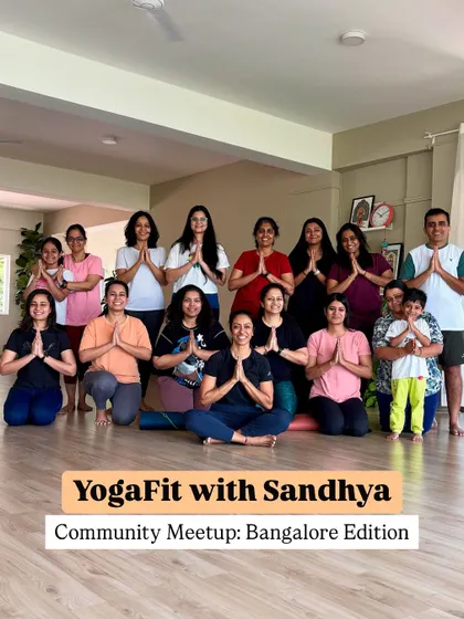 The 'YogaFit with Sandhya' community, Bangalore edition. It's incredibly humbling to see people from across the city come together on a weekend to practice and connect.