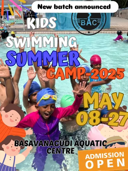 Our Kids Swimming Summer Camp poster, a popular choice for parents every year.