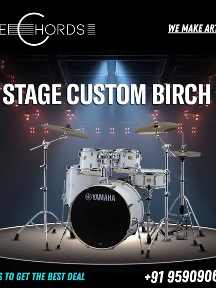 The Yamaha Stage Custom Birch drum kit, a classic choice for both studio and stage, is available at our store for the best deal.