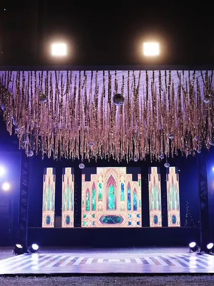 Another view of the LED screen stage, ready for a night of music and dance.