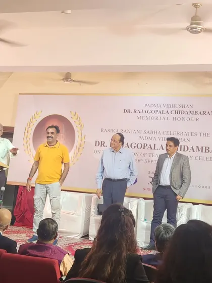 On stage with other honorees at the memorial event. It is inspiring to be in the company of such distinguished individuals.