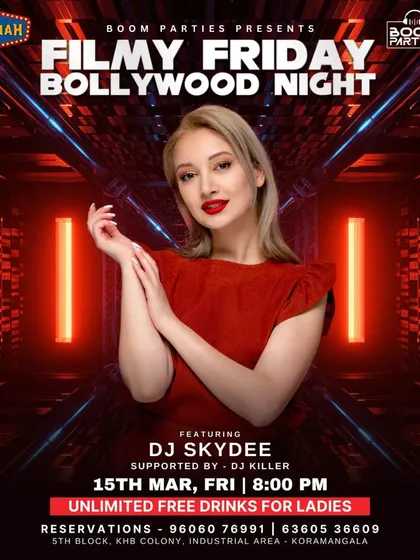 Poster for a "Filmy Friday" Bollywood night at Baadshah. I regularly play at some of the most happening clubs in the city.