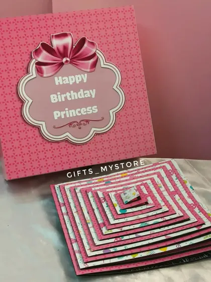 A "Happy Birthday Princess" pyramid album that holds photos from every year of her life. It's a journey through her childhood memories.