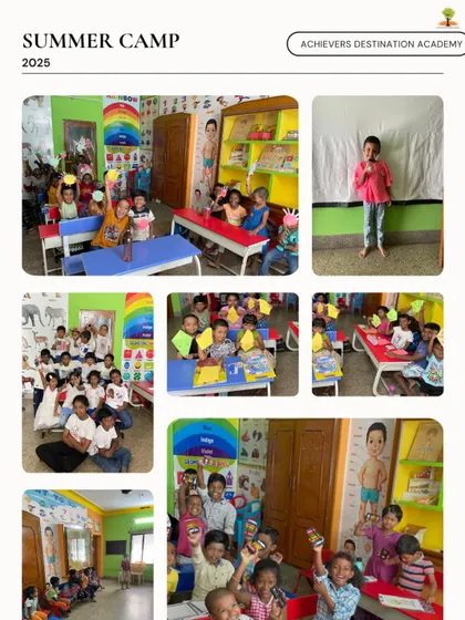 More joyful moments from our Summer Camp 2025 in Palani. This collage captures the energy and happiness of the children as they participate in group activities and showcase their work.
