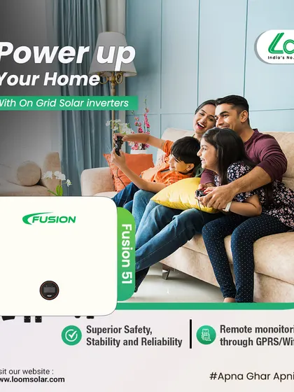 Power up your home with our Fusion 5T on-grid solar inverter. It offers superior safety, stability, and remote monitoring via a GPRS/Wi-Fi kit.