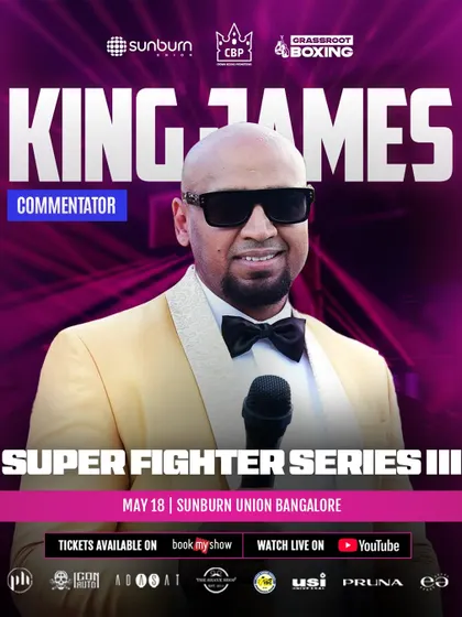 King of the mic, voice of the fight. Our commentator is ready to bring the energy.